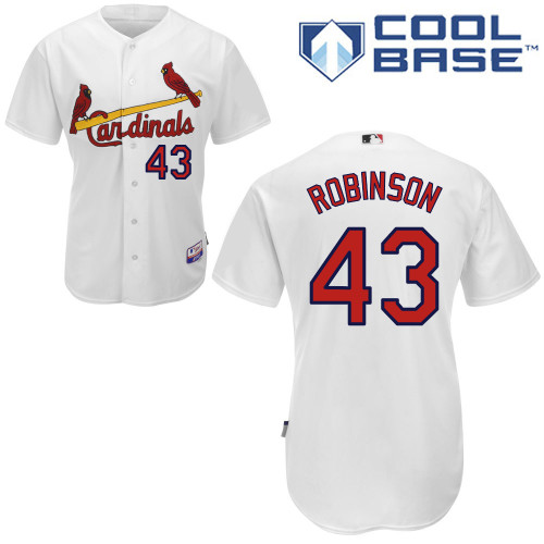 Shane Robinson #43 Youth Baseball Jersey-St Louis Cardinals Authentic Home White Cool Base MLB Jersey